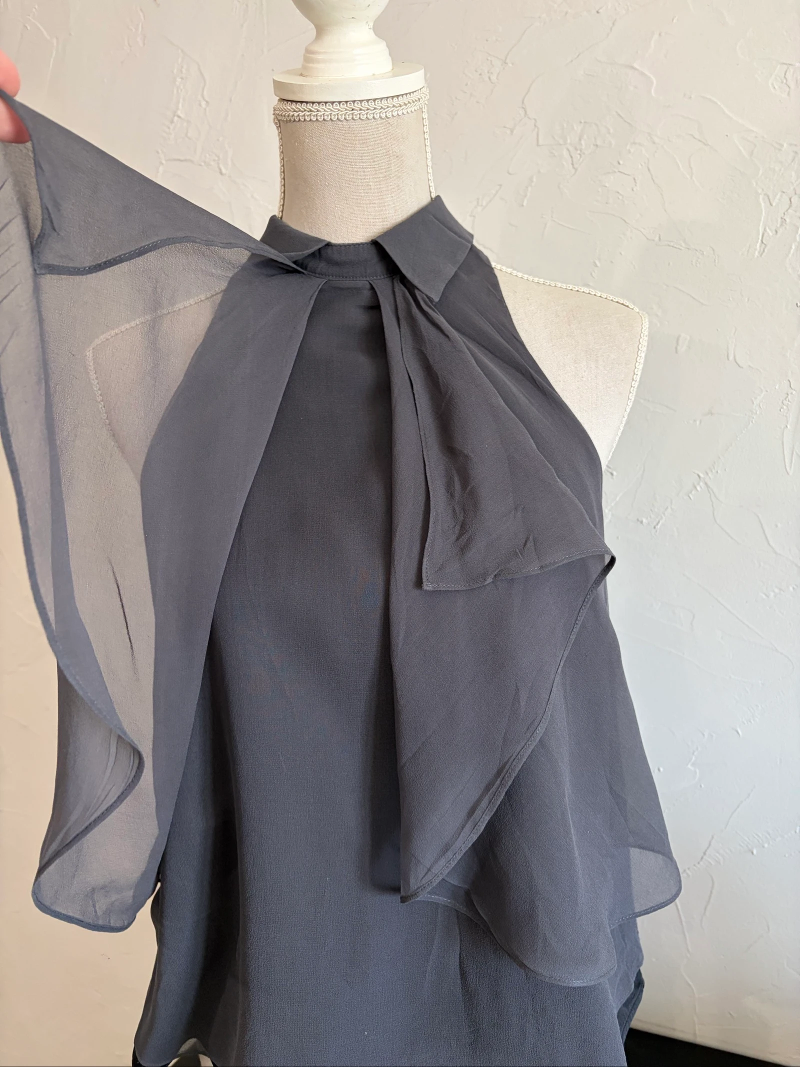 Blusa cinza de seda Kookai tamanho 36 – photo 4